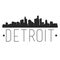 Detroit Michigan Skyline Silhouette City Design Vector Famous Monuments.