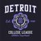 Detroit, Michigan t-shirt design. Typography graphics for college tee shirt. Detroit college, varsity style apparel print. Vector