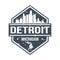 Detroit Michigan Travel Stamp Icon Skyline City Design Badge. Seal Passport Vector.