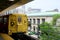 DETROIT, MICHIGAN, UNITED STATES - MAY 22nd, 2018: The Detroit People Mover public transit system enters a station. The