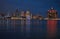 Detroit Panoramic Skyline Shot At night November 2017