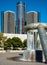 Detroit`s Hart Plaza Fountain