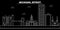 Detroit silhouette skyline. USA - Detroit vector city, american linear architecture, buildings. Detroit travel