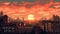 Detroit Sunset In 1800s: A Pixel Art Illustration