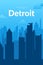 Detroit, USA famous city scape view background.