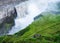 Dettifoss waterfall, Iceland. Famous place in Iceland. Natural landscape in summer. Icelandic classic view.