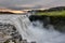 Dettifoss is a waterfall in Vatnajokull National Park in Iceland, and is the most powerful waterfall in Europe