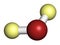 Deuterium oxide (heavy water) molecule. 3D rendering. Atoms are represented as spheres with conventional color coding: deuterium (