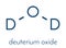 Deuterium oxide heavy water molecule. Skeletal formula.
