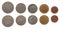 Deutsche Mark Coins Isolated on White