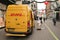 Deutsche Pot DHL group yellow delivery van in Copenhagen