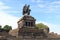 Deutsches Eck German Corner with Emperor William monument statue in Koblenz, Germany