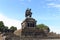 Deutsches Eck German Corner with Emperor William monument statue in Koblenz, Germany