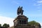 Deutsches Eck German Corner with Emperor William monument statue in Koblenz, Germany
