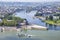 Deutsches Eck - monument at the confluence of rivers in Koblenz