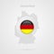 Deutschland map dotted vector sign. Isolated German flag circle symbol. European country Germany illustration icon for business