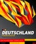 Deutschland theme modern poster, vector template illustration, german flag colors