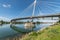 Deux Rives footbridge for pedestrians and cyclists between France and Germany.