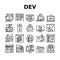 Dev Code Occupation Collection Icons Set Vector