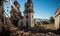 Devastated Building and Clock Tower