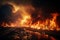 Devastating wildfire in dense forest, posing ecological threat and wreaking havoc