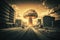 Devastation in the City: Nuclear Bomb Explosion and the Horror of Atomic Warfare, generativa ai