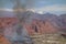 Devastation of fire, beside road - cafayate, North of argentina