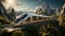 Develop High Speed Bullet Train Travel Through Forest Background