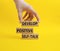 Develop positive self-talk symbol. Concept words Develop positive self-talk on wooden blocks. Beautiful yellow background.