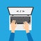 Developer, programmer working with laptop and typing code. Programming and coding background concept