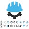 Development Helmet Flat Vector Icon With Bonus