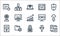 Development line icons. linear set. quality vector line set such as flies, lock, pc, code, folder, world, link, code, connection