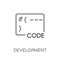 Development linear icon. Modern outline Development logo concept