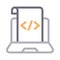 Development page glyph flat vector icon