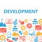Development poster with icons set