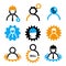 Development skills vector icon set in industrial. Human resources management logo collection