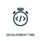 Development Time icon. Simple creative element. Filled monochrome Development Time icon for templates, infographics and