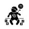 Developmental delay black glyph icon