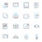 Device advancements linear icons set. Innovation, Progression, Modernization, Development, Advancement, Evolvement