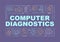 Device diagnostics word concepts purple banner