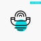 Device, Help, Productivity, Support, Telephone turquoise highlight circle point Vector icon