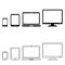 Device Iconsvector set. smartphone sign, tablet symbol, laptop and desktop computer design.