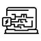 Device malware icon, outline style