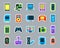 Device patch sticker icons vector set