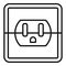 Device power socket icon, outline style