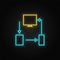 devices, monitor, mobile, tablet neon  icon. Blue and yellow neon  i