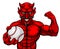 Devil Baseball Sports Mascot Holding Ball