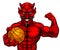Devil Basketball Sports Mascot Holding Ball