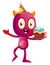 Devil with Birthday cake, illustration, vector