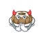 Devil bundt cake mascot cartoon